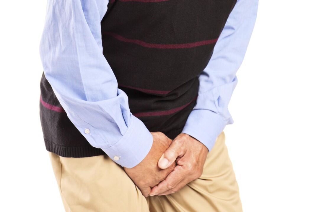 Les hommes atteints de prostatite congestive sont gênés par des douleurs douloureuses ou aiguës dans la région de l'aine. 