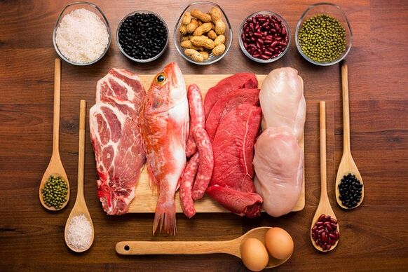 Les produits de viande et de poisson sont représentés avec la prostatite